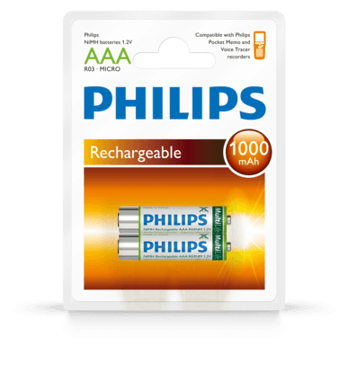 Philips LFH9154 Rechargeable Batteries AAA (DPM 9600) - Dictation Solutions Australia